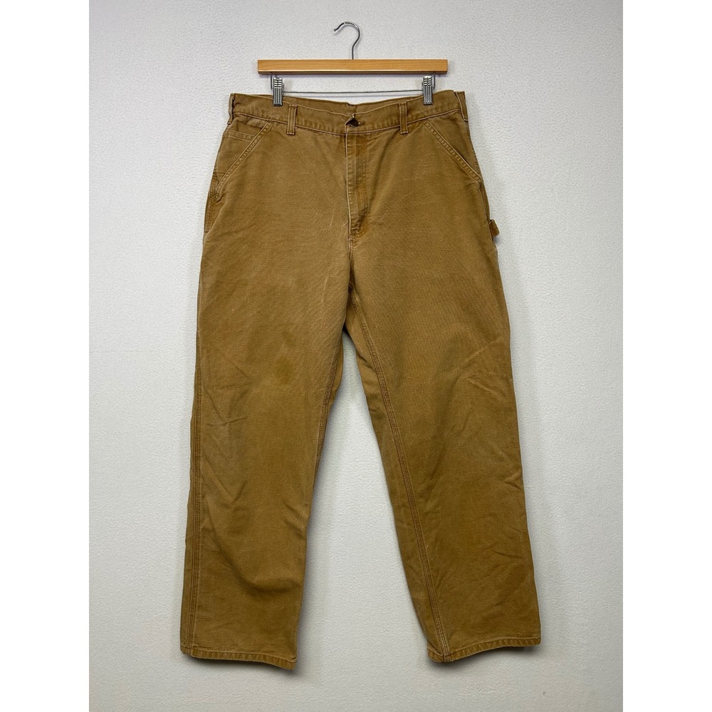 Workwear Streetwear Carhartt Mens 36x32 Brown B11 BRN Dungaree Carpenter Pants